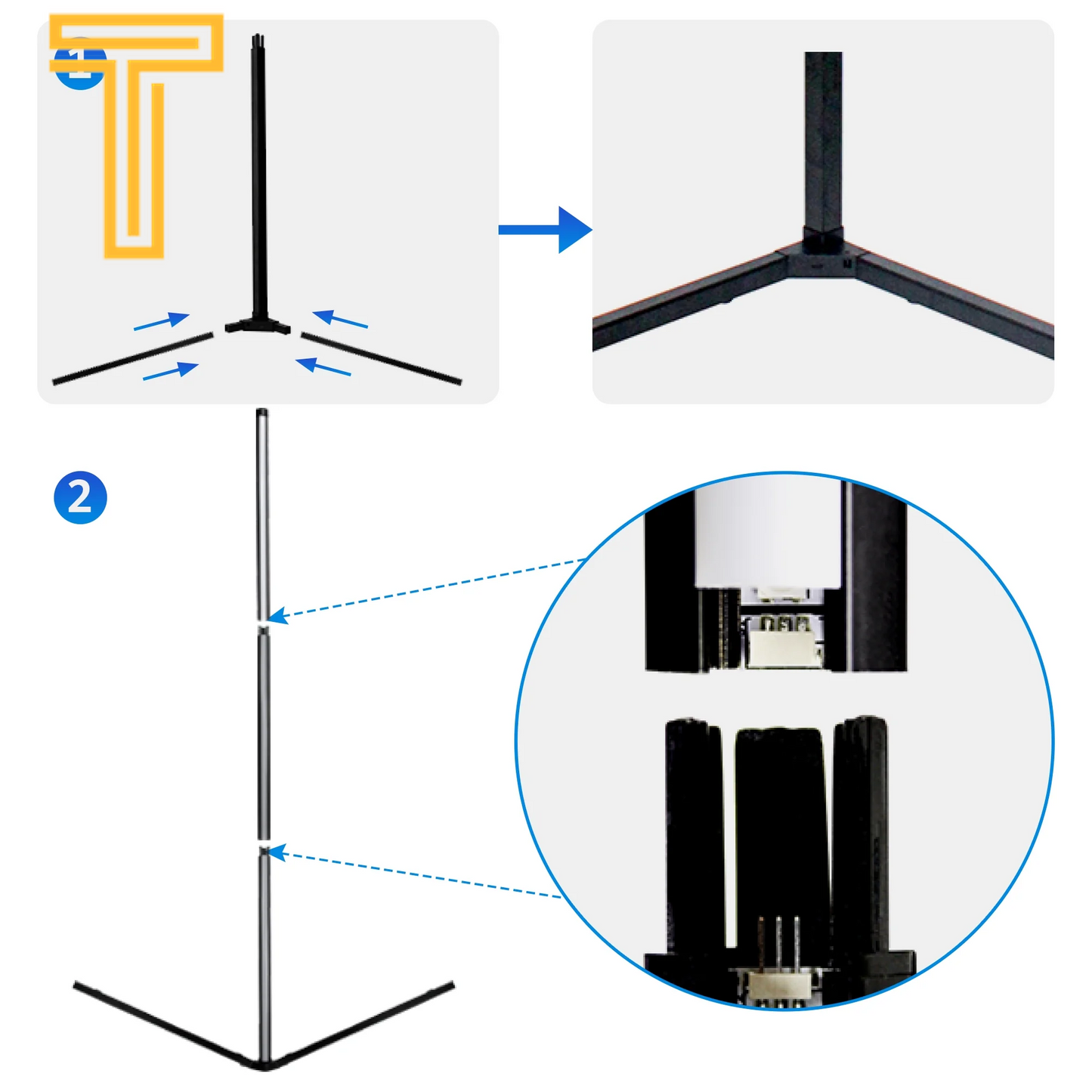 Led Corner Floor Lamp with App & Remote